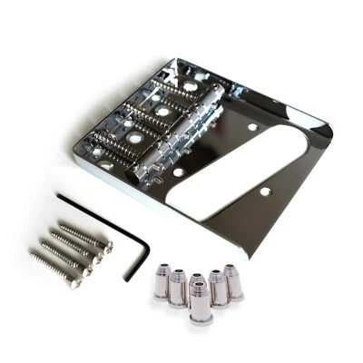 £11.99 • Buy Telecaster Tele Vintage Ashtray Bridge With String Ferrules - Chrome Saddles