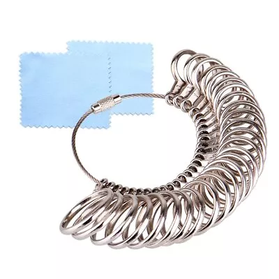 KUUQA Size 1-13 Stainless Iron Ring Sizer Finger Ring Sizing Measuring Tool Ring • $8.54