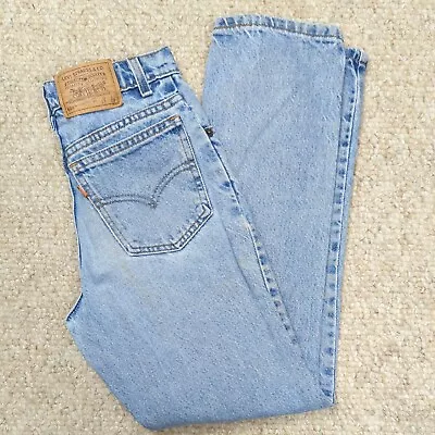 Vintage 90s Levis Jeans Mens 27x28 Blue 505 Student Fit USA Made Orange Tab • $48.88