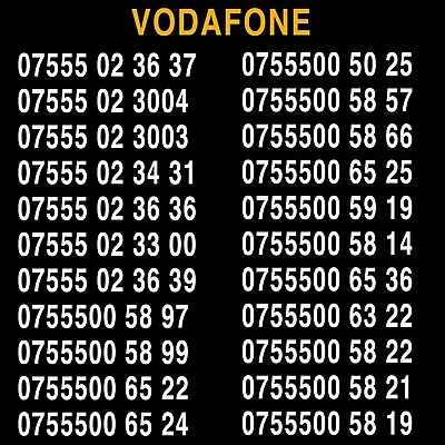 £29.99 • Buy Vodafone Golden Easy Vip Number Business  Diamond Platinum Phone Sim Card 755500
