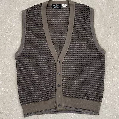 VINTAGE 80s The Italian Sweater Co. Button Up Cardigan Vest Unisex Adult M/L • $14.99