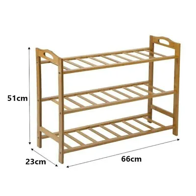 $31.13 • Buy 3-4-5 Tier Bamboo Shoe Rack Cabinet Storage Organiser Wooden Shelf Stand Shelves