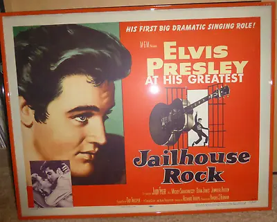 Elvis Presley Jailhouse Rock Original Movie Poster 22 X 28 Framed & Mounted • $475