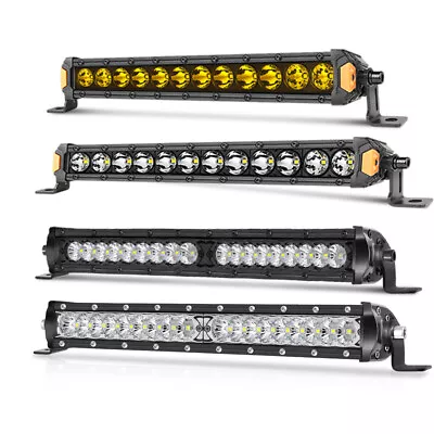 For Polaris Ranger 12/14/16Inch LED Work Light Bar Slim Single Row Amber/White • $39.99