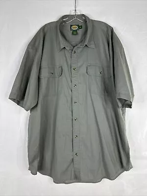 Cabelas Button Up Shirt Mens Size 3XLT Green Short Sleeve Outdoor Hiking  • $22.77