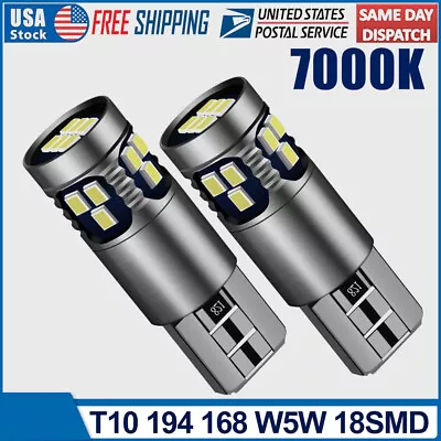 2pc T10 W5W 7000K 194 2825 LED Car Parker License Plate Light Super Bright White • $7.99