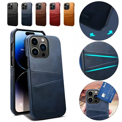 Luxury Leather Card Holder Cover Case For IPhone 14 13 12 11 Pro XS Max XR 8 7 6 • $12.55