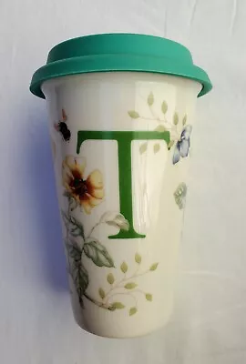 Lenox Butterfly Meadow  T  Ceramic Thermal Travel Mug With Silicone Lid • £4.75