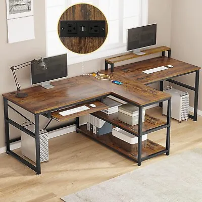 94.5  Home Office Desks Computer Gaming Desk Extra Long Double Desk For 2 Person • $209.99