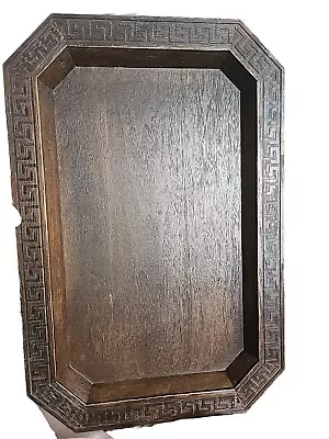 Vintage MCM Faux Westwood Large Charcuterie Serving Tray Greek Key 21x14.5” • $35.99