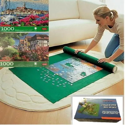 £14.99 • Buy Roll Up Jigsaw Mat Up To 2000 Pieces Easy Storage & Portable With 2 Free Jigsaws