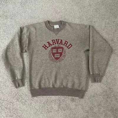 VINTAGE Harvard Sweatshirt Pullover Mens Medium BIKE Gray • $56.91