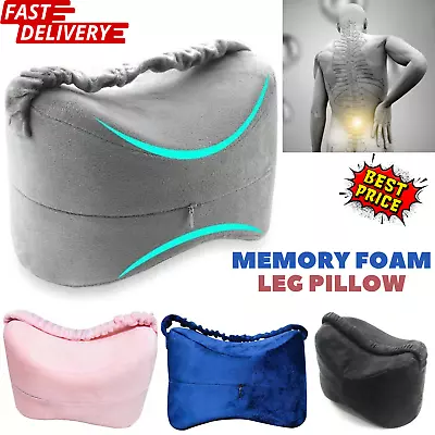 Memory Foam Leg Pillow Orthopaedic Firm Back Hips And Knee Support Cushion Strap • £9.99