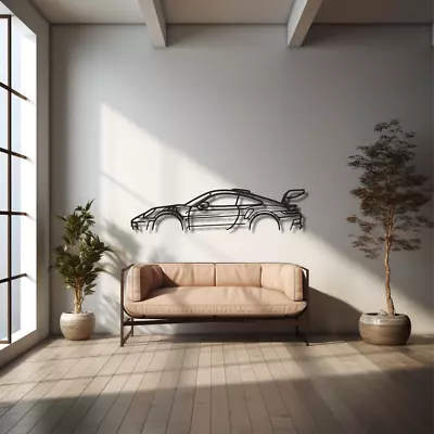 Metal Wall Decor For Porsche 911 991 992 GT3 RS Car Silhouette Garage Sign • $197