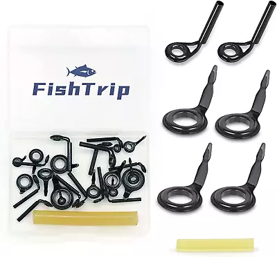 Micro Fishing Rod Guides And Tips26Pcs/130Pcs Baitcasting Rods Black Micro Guid • $18.99