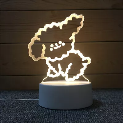 Whimsical Cartoon Animal 3d Night Light Tea Cup Bear Acrylic Lamp Usb Power • $21.86