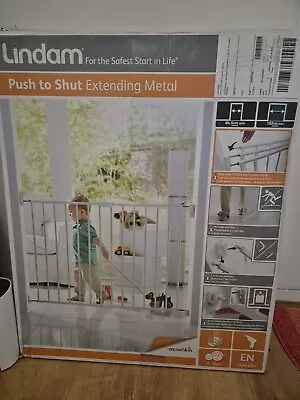 Munchkin Metal Lindam Stair Gate Easy Close Extending Toddler & Baby GateWide • £20