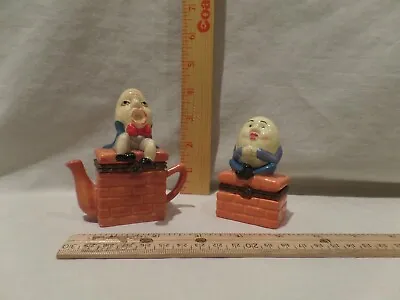 Vintage *humpty Dumpty* Porcelain Hinged Trinket Boxes-lot Of 2 • $32