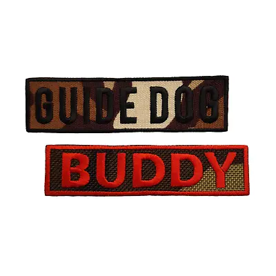 Two Custom K9 Dog Harnesses Fastener Hook Embroidered Night Reflective Patches • £14.40