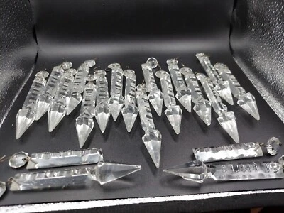 $60 • Buy Vintage Cut Glass Crystal Chandelier Prisms Lot Of 20