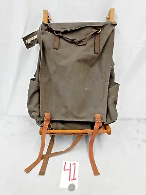 $415 • Buy Vintage PACKBOARD Wood Frame Hiking Backpack 1920s Canvas Trapping Pack Board