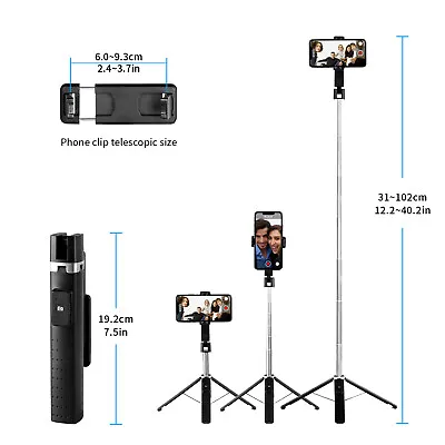£10.99 • Buy Selfie Stick Bluetooth Remote Monopod Phone Holder Tripod For IPhone Samsung