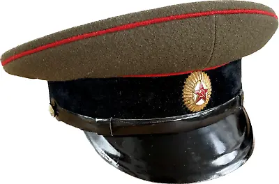 £116.75 • Buy Rare Soviet Military Visor Cap Army Khaki Hat Size 54 USSR 1957