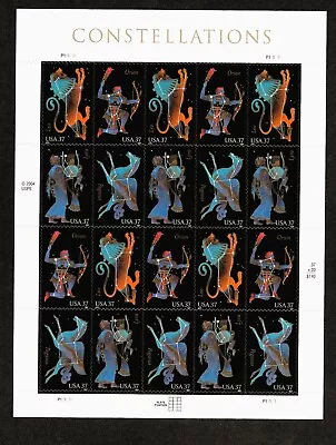 #3945-3948 Mhn Constellations-orion-pegasus-leo-lyra Sheet Fv $7.40 (2005) • $5.95