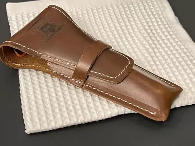 Hand Made Genuine Leather Double Edge Safety Razor Travel Case Brown • $17.99