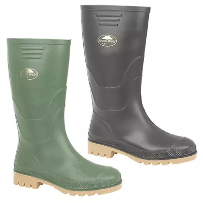 £9.99 • Buy Stormwells/Dikamar Ladies/Girls/Boys Wellys Black Green Size 10JR-8 Adult