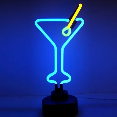 Neon Sign Sculpture Martini Glass And Olive Table Lamp Light Home Bar Cocktails • $74.99