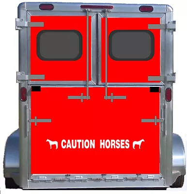 Caution Horses Reflective Decal Stickers Fits American Quarter Horse Trailer WS • $28.93