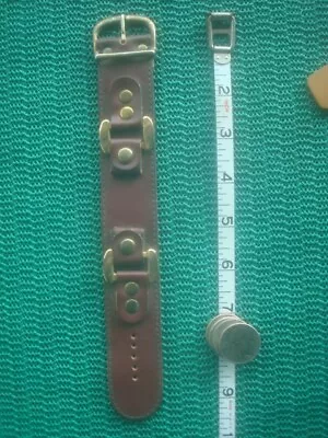 VTG USA Wide Cuff Watch  Strap Wrist Watch Leather Hippie Biker Punk Wrist Band • $14.99