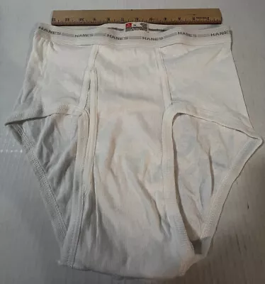 $9.86 • Buy 1 Vintage Hanes Brief Underwear White Cotton Mens 34 Dominican Republic. NWOT.