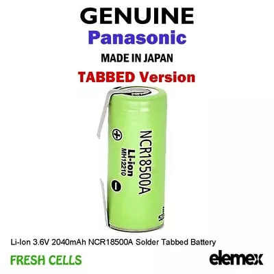 1x Panasonic NCR18500A TABBED 1950mAh 18500 /18490 Lithium Rechargeable Battery • $18.90