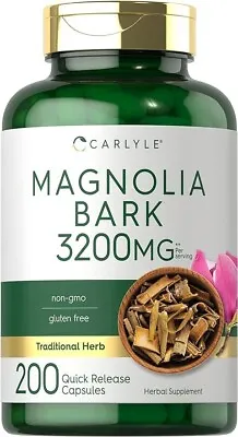 Carlyle Magnolia Bark 3200 Mg | 200 Powder Capsules | Herbal Extract Gluten Free • $28.64