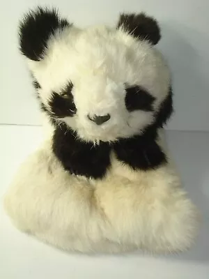 VTG Real Fur PANDA Bear By GOLDEN LEAF Hand Sock Puppet Toy Shanghai China • $29.99