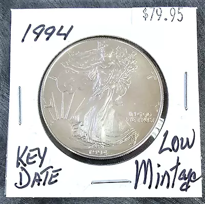 1994 American Silver Eagle Coin BU 1 Oz US $1 Dollar Uncirculated Brilliant Mint • $56.01