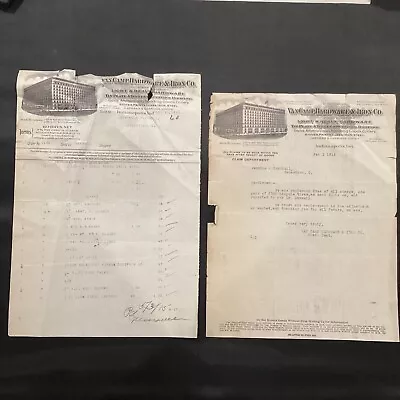 1915 Van Camp Hardware & Iron Co Indianapolis Indiana Invoice Pair • $9.99