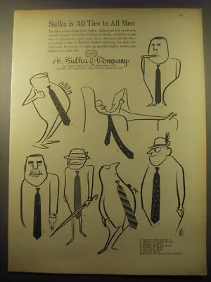 1959 A. Sulka Fashion Advertisement - Sulka Is All Ties To All Men • $19.99