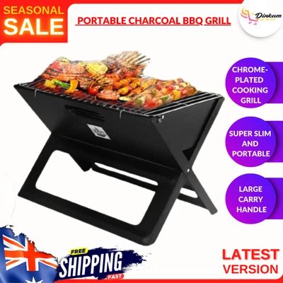 $35.33 • Buy Portable BBQ Steel Grill Foldable Fire Pit Outdoor Camping Picnic Barbecue