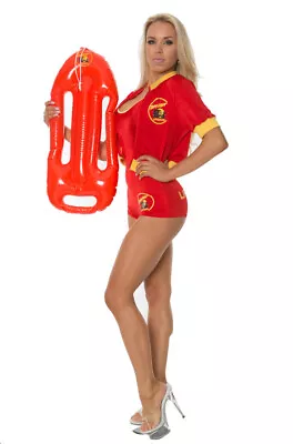 Ladies Beach Lifeguard Uniform Fancy Dress Costume Outfits • $47.99