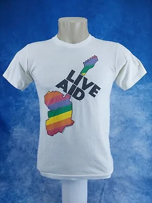 Vintage 1985 Screen Stars Printed T-Shirt Live AID This Shirt Saves LivesSz:M • $120