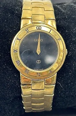 Vtg Gucci Quartz Model 3300L 6j 10K Gold Plated Ladies Watch - Parts/Repair • $100