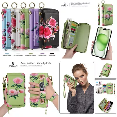 For Google Pixel 6 Detachable Case Flower Lady Bag Multifunction Zipper Wallet • $28.19