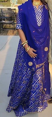 Lehenga Choli Skirt Top Size M Indian Women Girls Bollywood Party Wedding Ethnic • $25