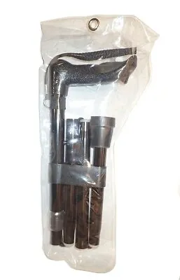 Short Folding Walking Stick - LH Comfy Grip Handle - Black • £12