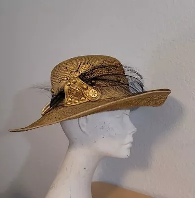 Sonni San Francisco Gold Woven Hat  (H2) • $20