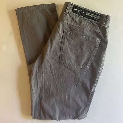 Woolly Longhaul Merino Wool Pants Mens 34x32 Gray Seattle USA Flat Front Casual • $35