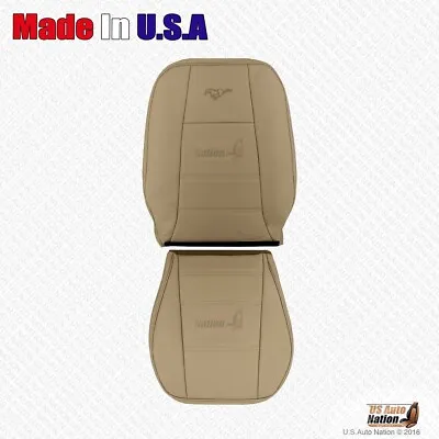 1999 2000 Ford Mustang V6 Convertible Driver Bottom & Top Leather Seat Cover Tan • $275.02
